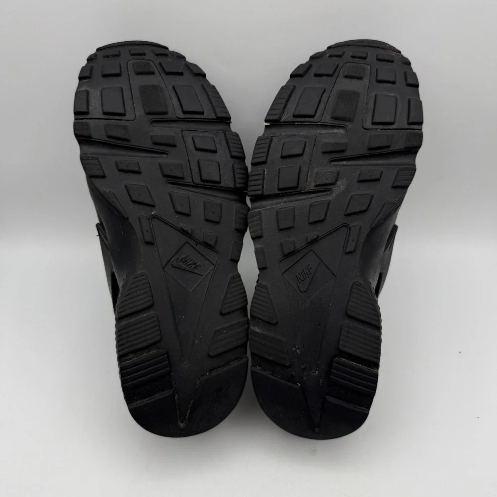 Nike Huarache‎ Run Sneakers All Black Athletic Shoes Youth Size 6.5Y